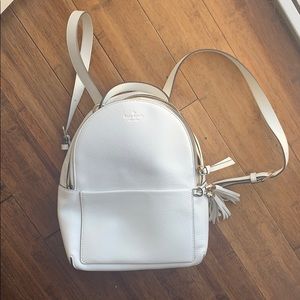 Kate Spade white leather backpack